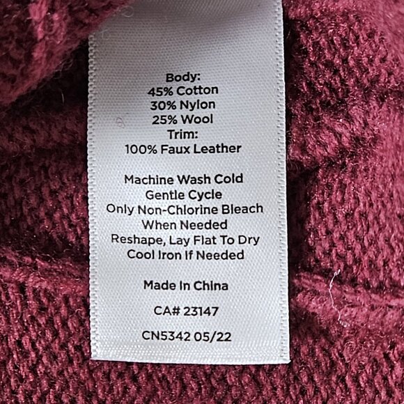 Talbots Cardigan Womens L Purple Plum LS Pockets Button Cable Knit Boho Mature - Picture 12 of 16